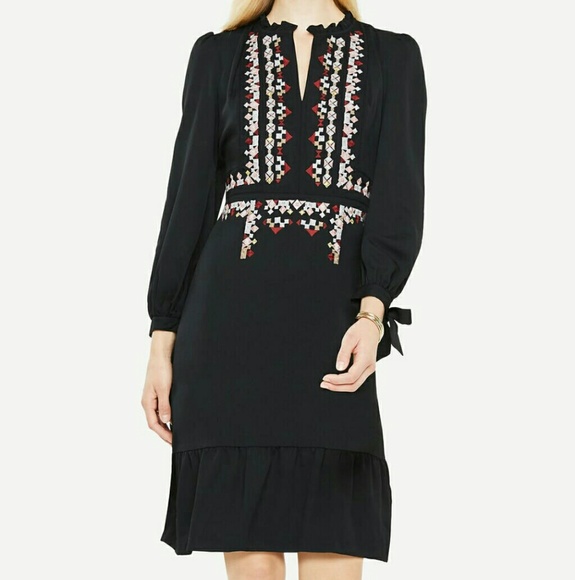 Ann Taylor Dresses & Skirts - Ann Taylor Embroidered Black Dress